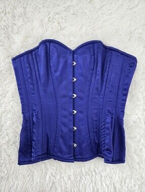 Orchard Corset Steel-boned satin overbust corset. Hourglass Longline. Size 24"